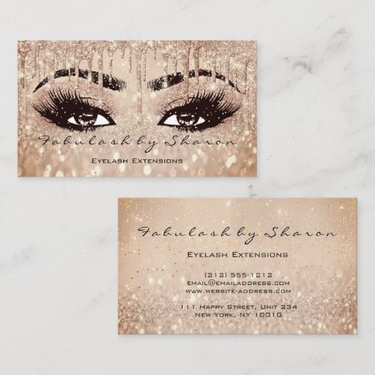 メイクアップ眉毛まばたきグリッタードリップスパークグラムバラ 名刺 (正面/裏面)