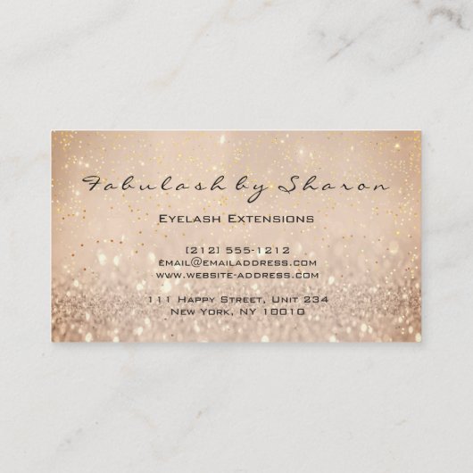 メイクアップ眉毛まばたきグリッタードリップスパークグラムバラ 名刺 (裏面)