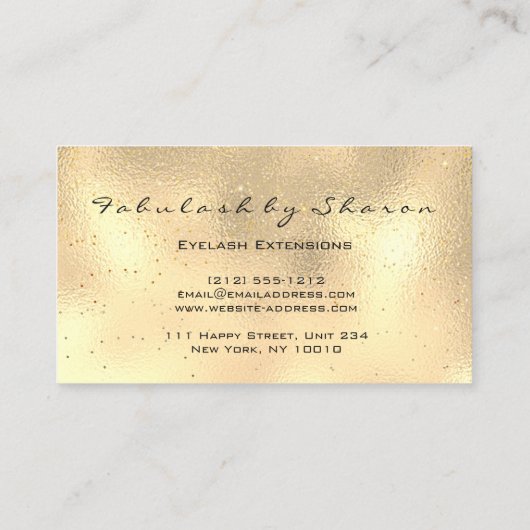 メイクアップ眉毛まばたきグリッタードリップスパークグラム金ゴールド 名刺 (裏面)