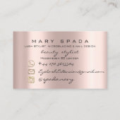 メイクアップ眉毛まばたきピンクのバラが唇を社会的にドリップ 名刺 (裏面)