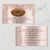 メイクアップ眉毛まばたきピンクのバラが唇を社会的にドリップ 名刺 (正面/裏面)