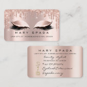 メイクアップ眉毛まばたきピンクのローズスパークルクス 名刺 (正面/裏面)