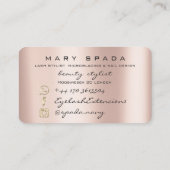 メイクアップ眉毛まばたきピンクのローズスパークルクス 名刺 (裏面)