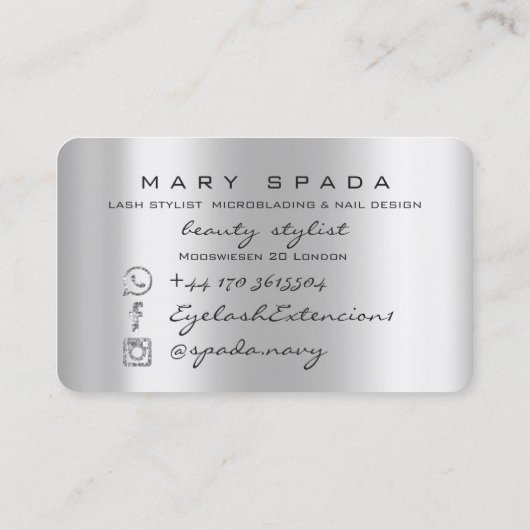 メイクアップ眉毛まばゆい灰色のスパークシルバー 名刺 (裏面)