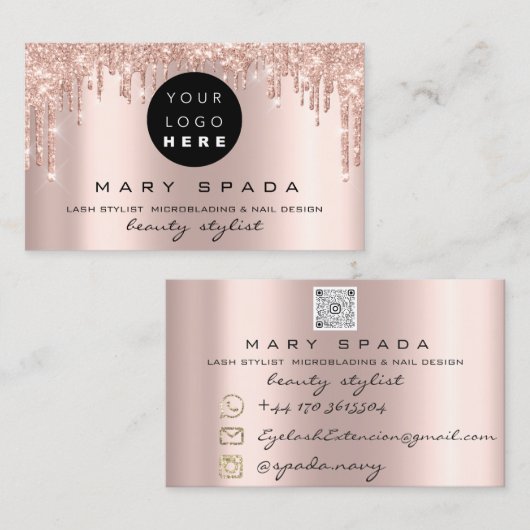 メイクアップ眉毛まばゆみピンクのローズドリップリップリップリップクリスリップカーズブ 名刺 (正面/裏面)