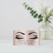 メイクアップ眉毛まばゆみピンク色のミコラード爪、 ネイル 名刺 (スタンド正面)