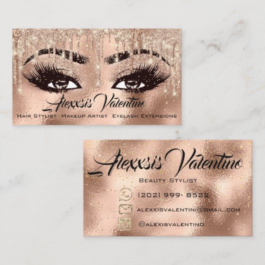 メイクアップ眉毛まぶしグリッタードリップスパークソーシャル 名刺 (正面/裏面)