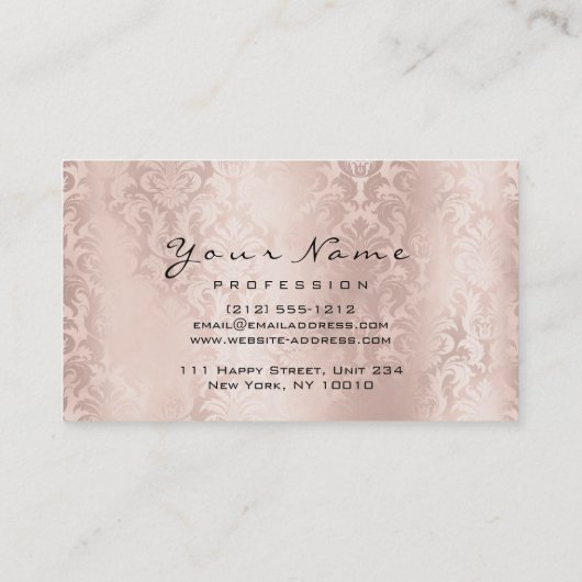 メイクアップ眉毛まぶしダマスクグリッタースパピンク 名刺 (裏面)