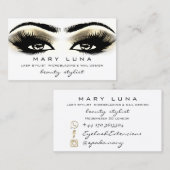 メイクアップ眉毛まぶし白い金ゴールドメタリックな目 名刺 (正面/裏面)