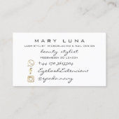 メイクアップ眉毛まぶし社会的セピア金ゴールド白 名刺 (裏面)