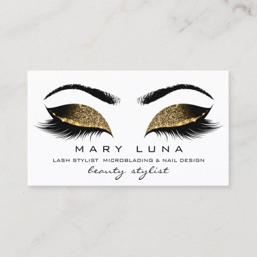 メイクアップ眉毛まぶし社会的セピア金ゴールド白 名刺 (正面)