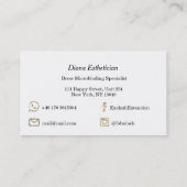 メイクアップ眉毛まぶし金ゴールドホワイトブラック美しい 名刺 (裏面)