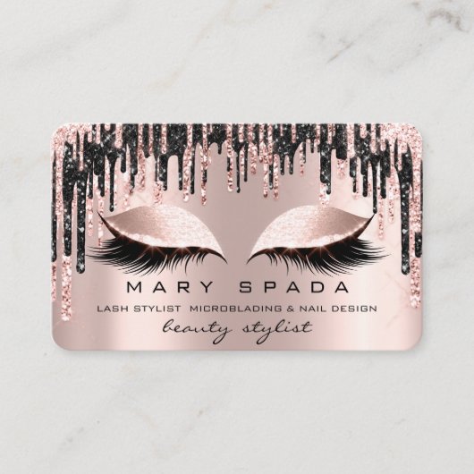 メイクアップ眉毛まぶし黒いドリップスパーク爪、 ネイル 名刺 (正面)