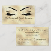 メイクアップ眉毛まゆグリッターダイヤモンド金ゴールドガラス 名刺 (正面/裏面)