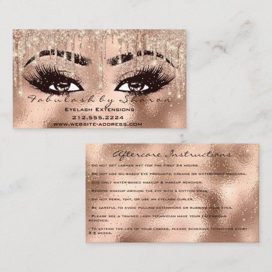メイクアップ眉毛まゆグリッタードリップアフターケア 名刺 (正面/裏面)