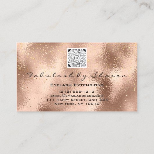 メイクアップ眉毛まゆグリッタードリップQrコード 名刺 (裏面)