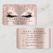 メイクアップ眉毛まゆピンクのローズスパーク爪、 ネイル 名刺 (正面/裏面)