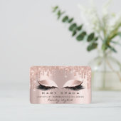 メイクアップ眉毛まゆピンクのローズスパーク爪、 ネイル 名刺 (スタンド正面)