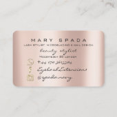 メイクアップ眉毛まゆピンクのローズスパーク爪、 ネイル 名刺 (裏面)