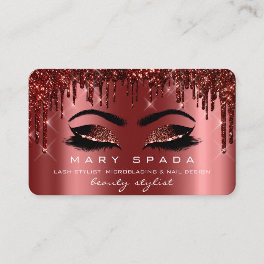 メイクアップ眉毛まゆブルゴーニュ火花爪、 ネイル 名刺 (正面)