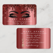 メイクアップ眉毛まゆブルゴーニュ火花爪、 ネイル 名刺 (正面/裏面)