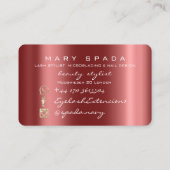 メイクアップ眉毛まゆブルゴーニュ火花爪、 ネイル 名刺 (裏面)