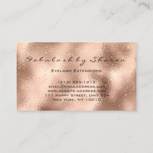 メイクアップ眉毛グリッタードリップクリスタルバラ 名刺 (裏面)