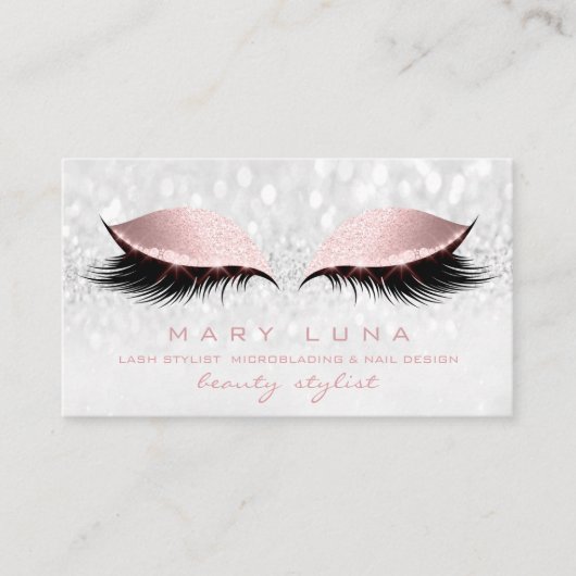 メイクアップ眉毛ラッシュバラグレーシルバーピンクスタジオ 名刺 (正面)