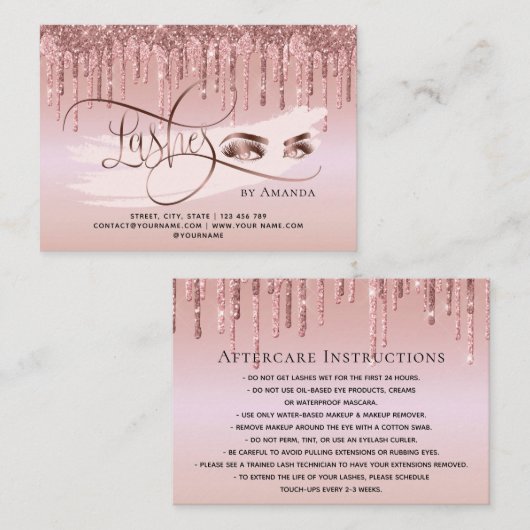 メイクアップ眉目点眼点眼点眼点滴後介護カード点滴 紹介カード (正面/裏面)