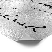 メイクアップ美しいサロンネームシルバーグリッターグラム ポスター (角)