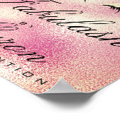 メイクアップ美しいサロンネーム金ゴールドグリッターシャロンピーニー ポスター (角)