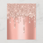 メイクアップ美しいサロンバラグリッターフライヤーコーラルドリップ チラシ (裏面)