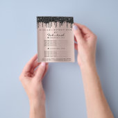 メイクアップ美しいサロンバラグリッターフライヤーブラックドリップ チラシ (手)