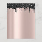 メイクアップ美しいサロンバラグリッターフライヤーブラックドリップ チラシ (裏面)