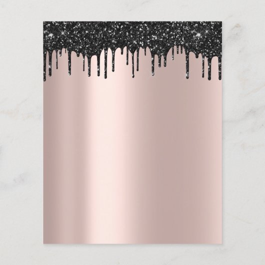 メイクアップ美しいサロンバラグリッターフライヤーブラックドリップ チラシ (裏面)