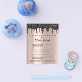 メイクアップ美しいサロンバラグリッターフライヤーブラックドリップ チラシ (シングル)