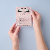 メイクアップ美しいサロンピンクグリッターフライヤーグレーラッシュ チラシ (手)