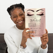 メイクアップ美しいサロンピンクグリッターフライヤー赤面ラッシュ チラシ