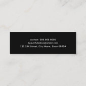 メイクアップ美しいサロンモノグラム金ゴールドリップブラック スキニー名刺 (裏面)