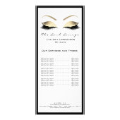 メイクアップ美しいサロン名白金ゴールド黒アイブラウン ラックカード (正面)