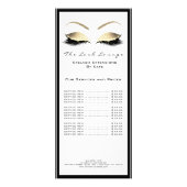 メイクアップ美しいサロン名白金ゴールド黒アイブラウン ラックカード (裏面)