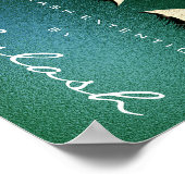 メイクアップ美しいサロン名金ゴールドラッシュトロピカル ポスター (角)