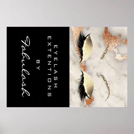 メイクアップ美しいサロン大理石ラッシュ名銅大理石 ポスター (正面)