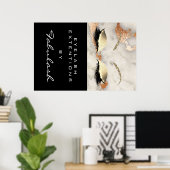 メイクアップ美しいサロン大理石ラッシュ名銅大理石 ポスター (ホームオフィス)