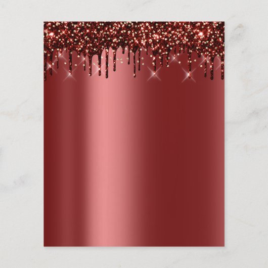 メイクアップ美しいサロン金ゴールドグリッターフライヤースパークドリップ チラシ (裏面)