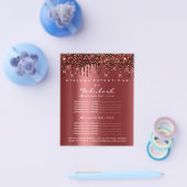 メイクアップ美しいサロン金ゴールドグリッターフライヤースパークドリップ チラシ (シングル)