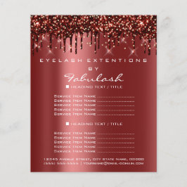 メイクアップ美しいサロン金ゴールドグリッターフライヤースパークドリップ チラシ