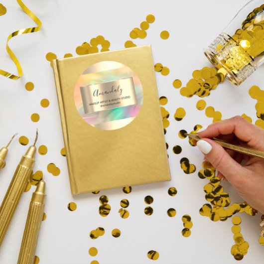 メイクアップ美しいショップフレーム金ゴールドの絵を描支持 ラウンドシール