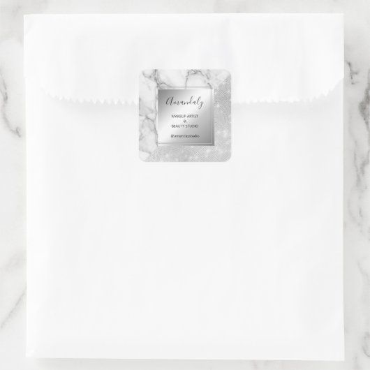 メイクアップ美しいショッ感謝していプマーブルフレームグレールクス スクエアシール (バッグ)