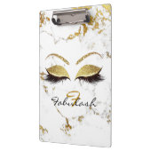 メイクアップ美しいスタジオラッシュホワイトマーブル金ゴールド クリップボード (左)